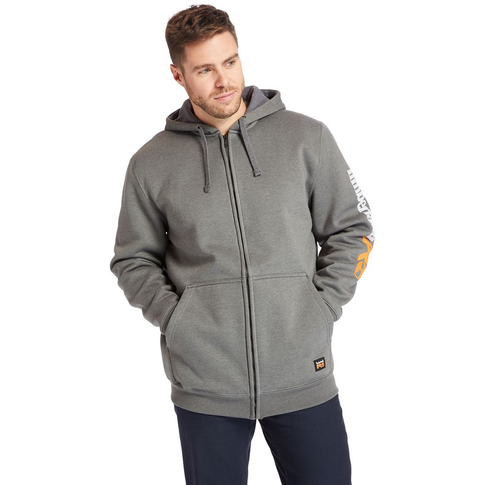 Timberland Mens Sweatshirts PRO® Big & Tall Hood Honcho Full-Zip Hoodie - Grey - India DF1203965